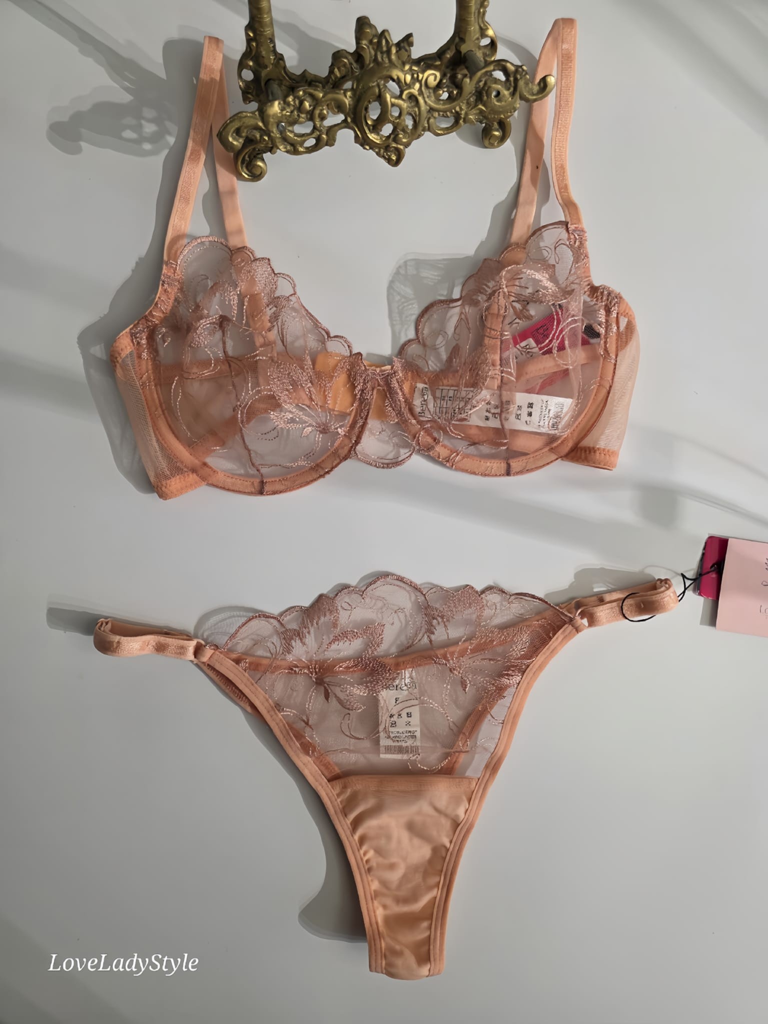 Elysia Şeftali Dantel Bralet & Külot Takımı