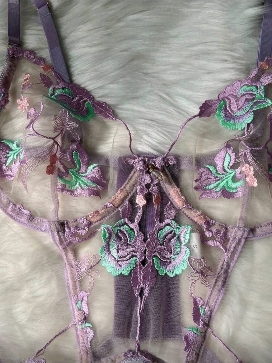 Lavender Bloom Tül Büstiyer Seti