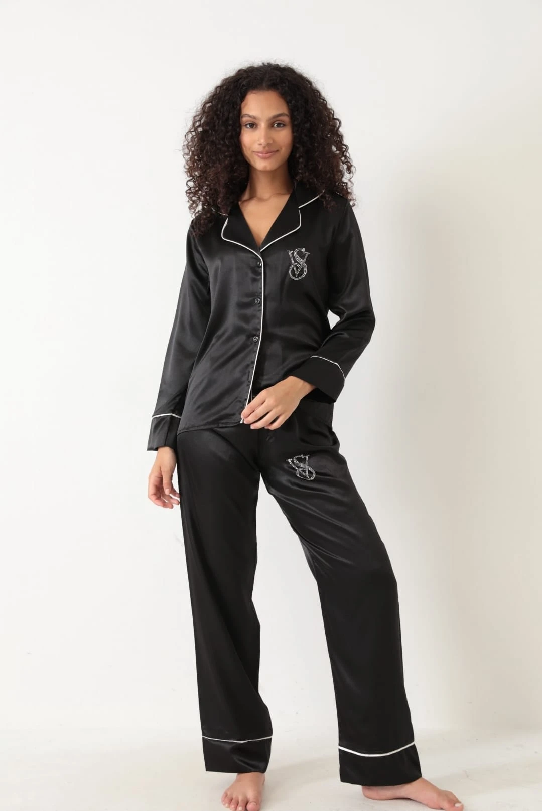  Vs Saten Düz Pijama