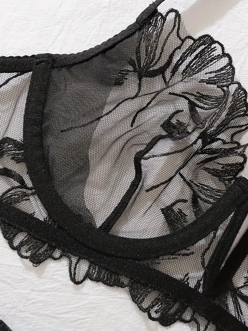 Black Allure Dantel Jartiyer Takımı 3'lü Set -İLOVE4359