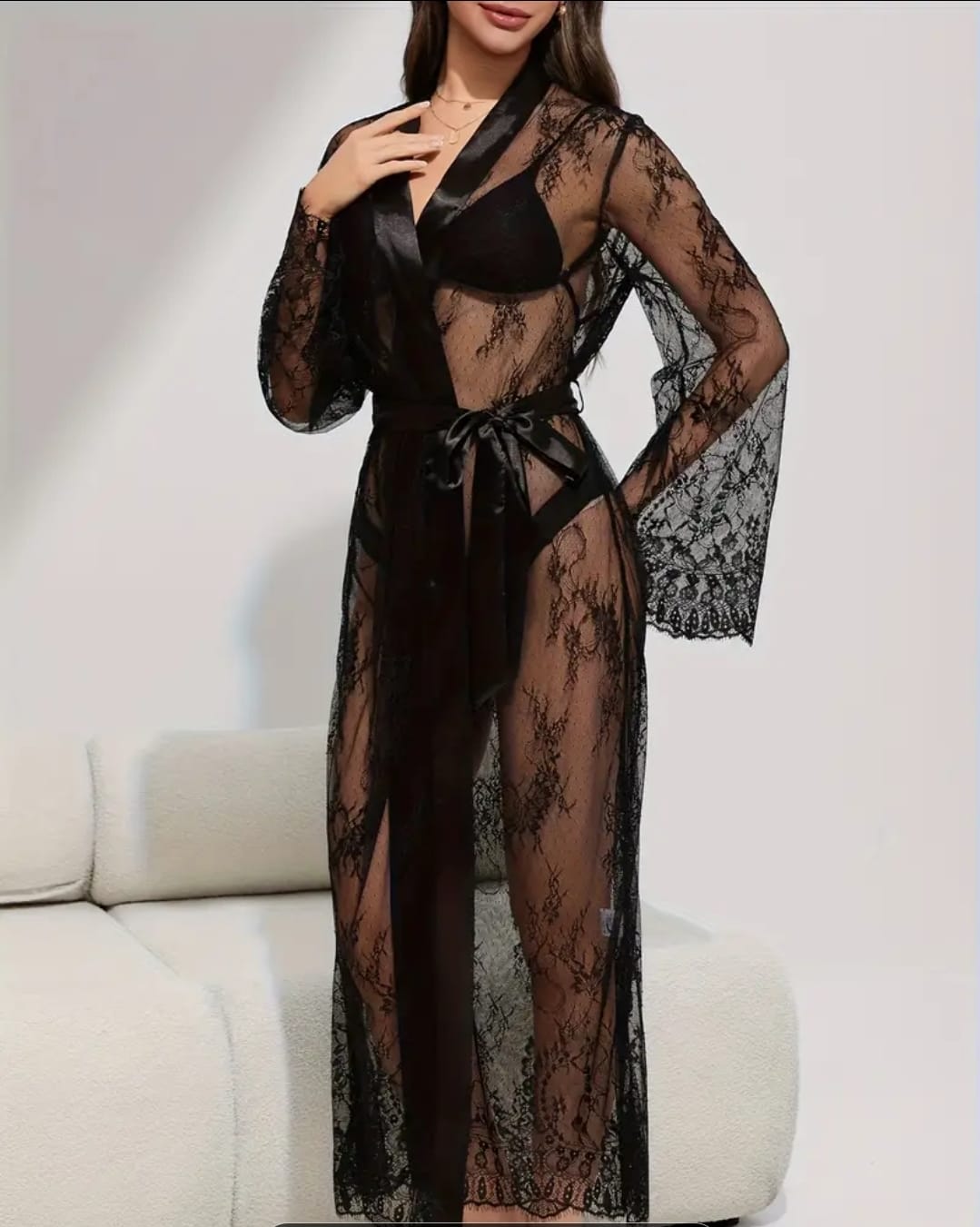 Midnight Veil Dantel Sabahlık