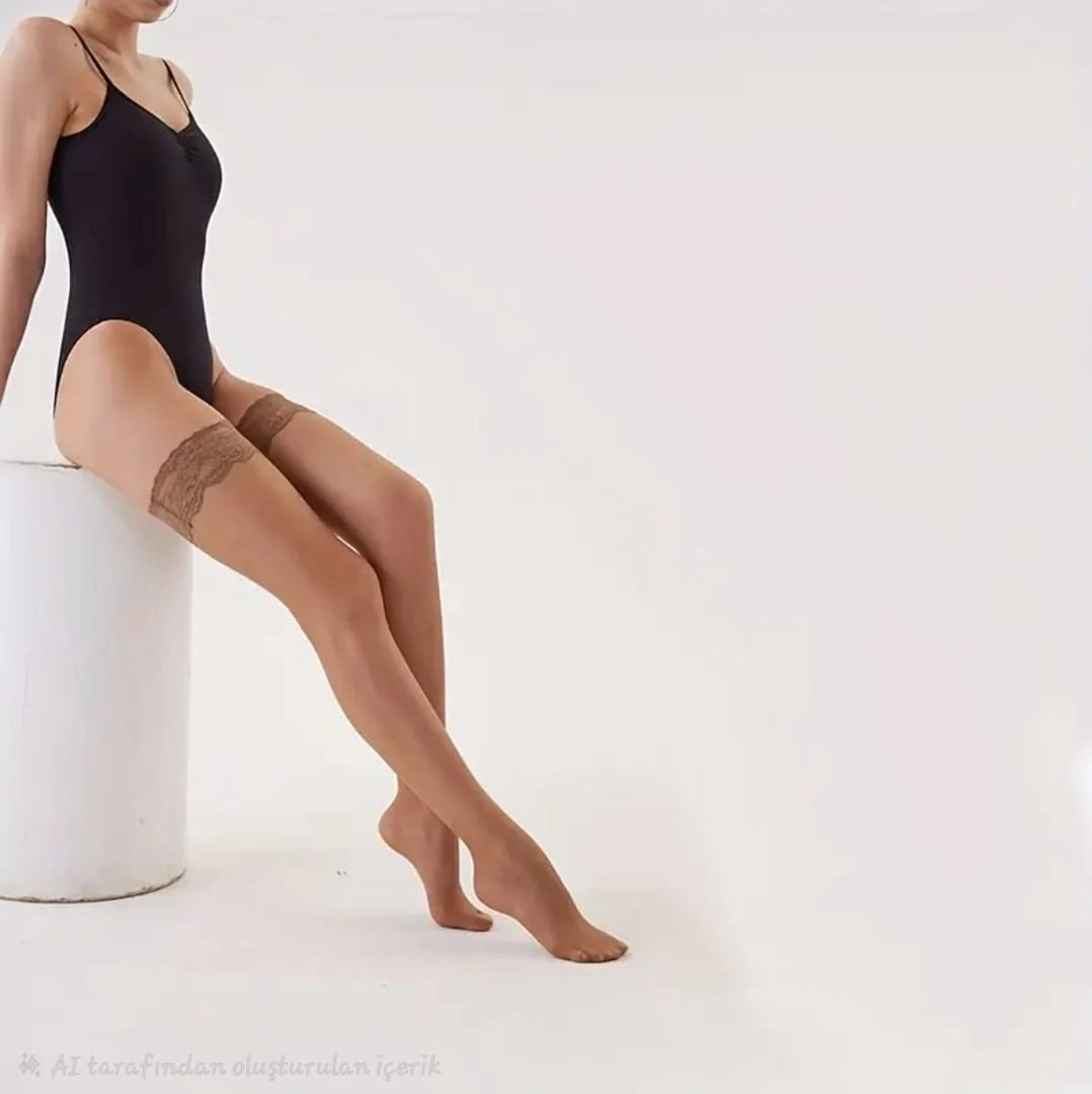 Silky Legs Jartiyer Çorabı  - Bronz Kahve