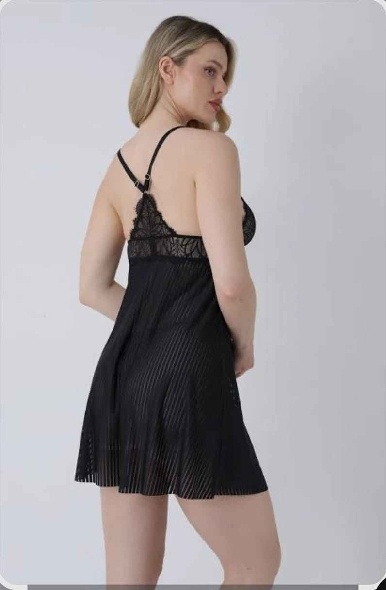 LUNA Dantel Pliseli Gecelik