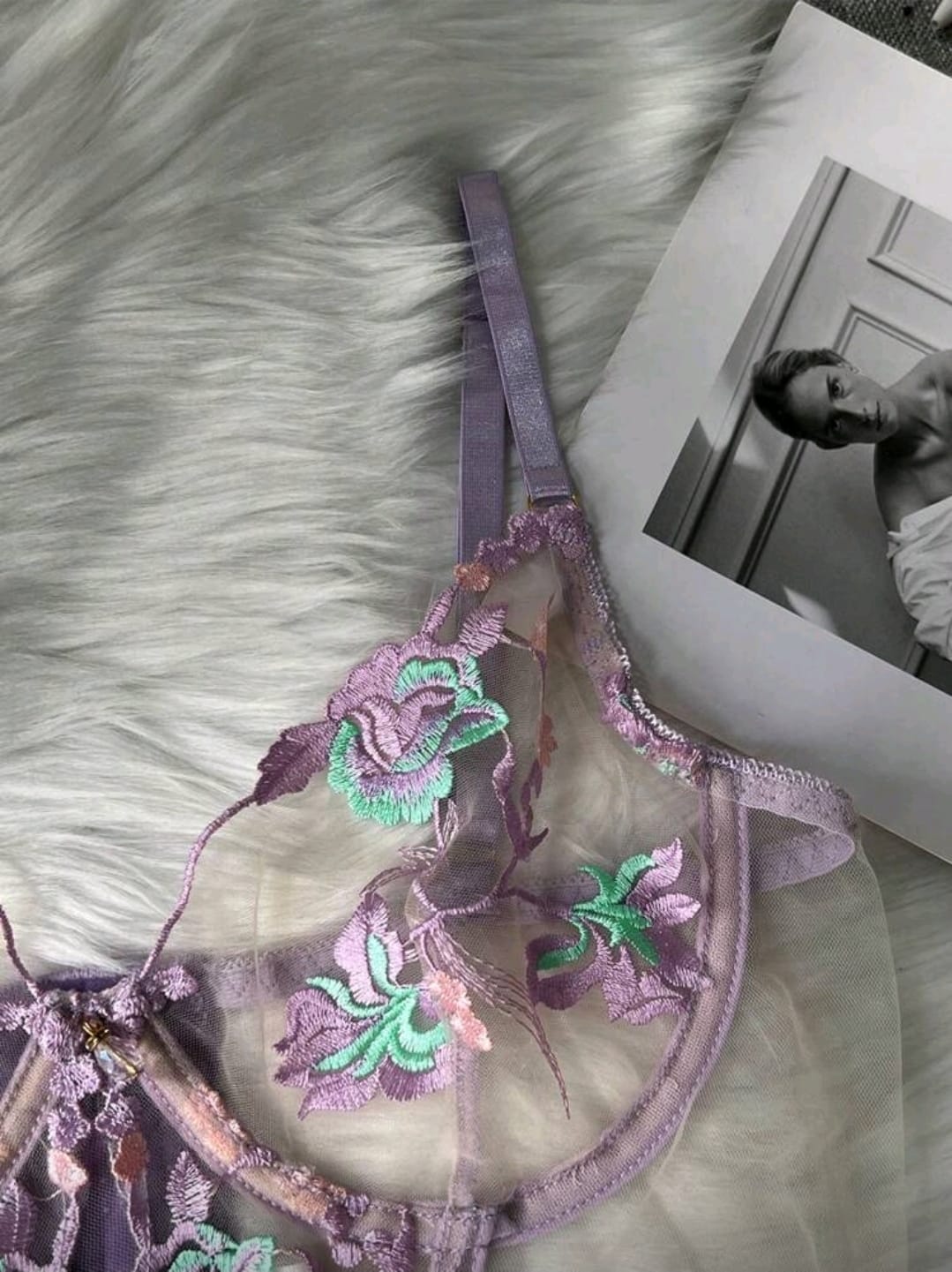 Lavender Bloom Tül Büstiyer Seti