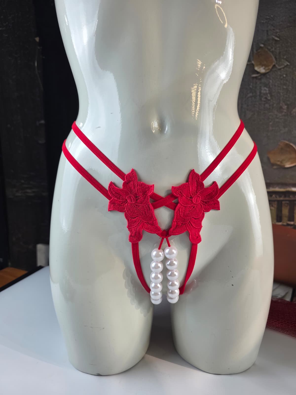 Pearl Bloom – İnci Detaylı İpli Tanga Külot