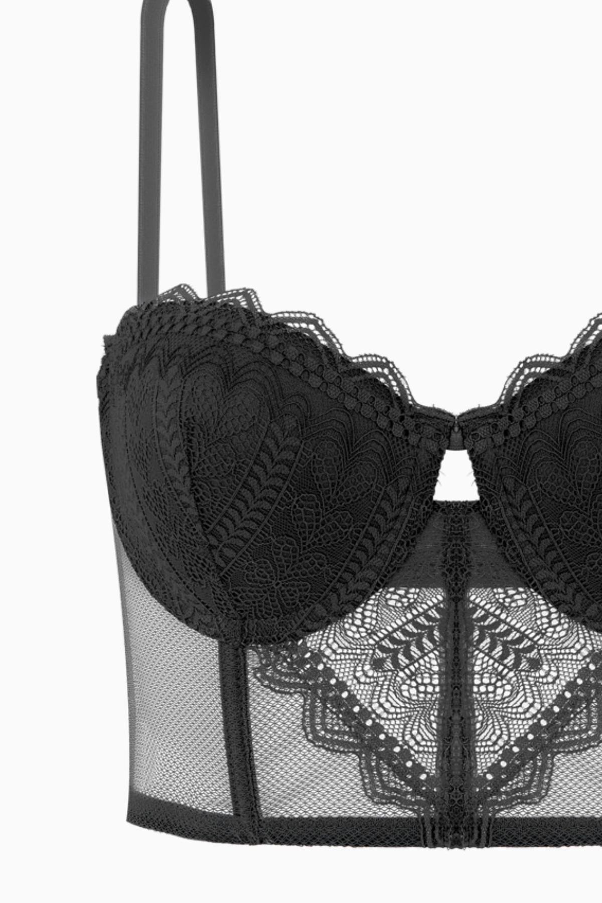 Elegance Dantelli Büstiyer Takım - Soft Push Up, Dolgulu- (WN-2501)