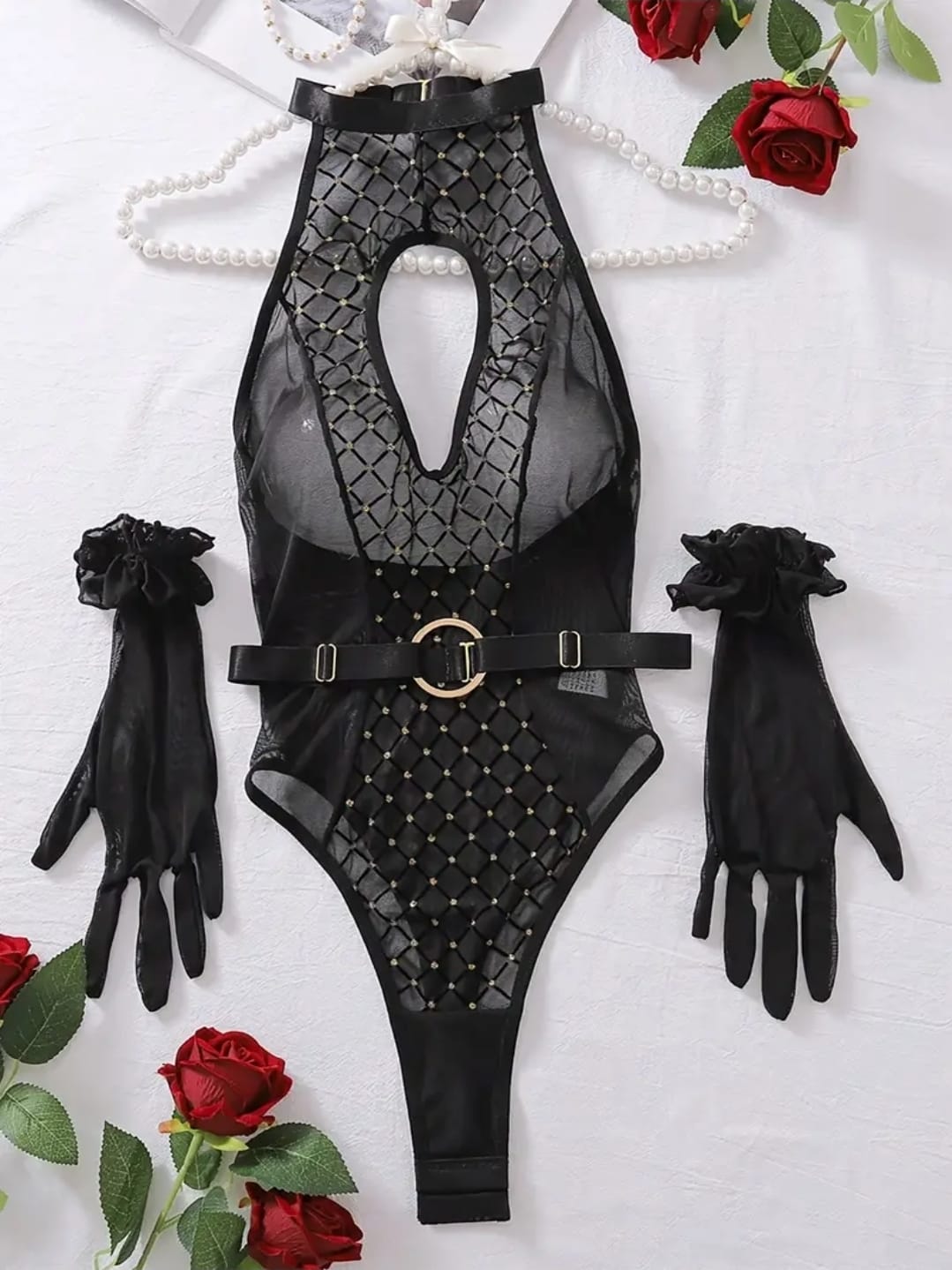 Velara – Siyah Taş Detaylı Transparan Body