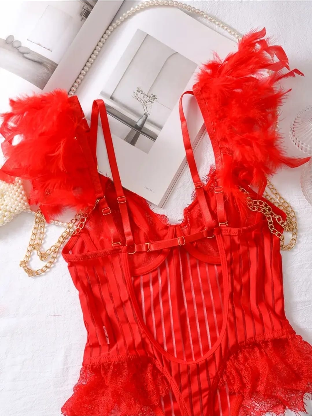 Angel Whisper Dantel Body Suit   