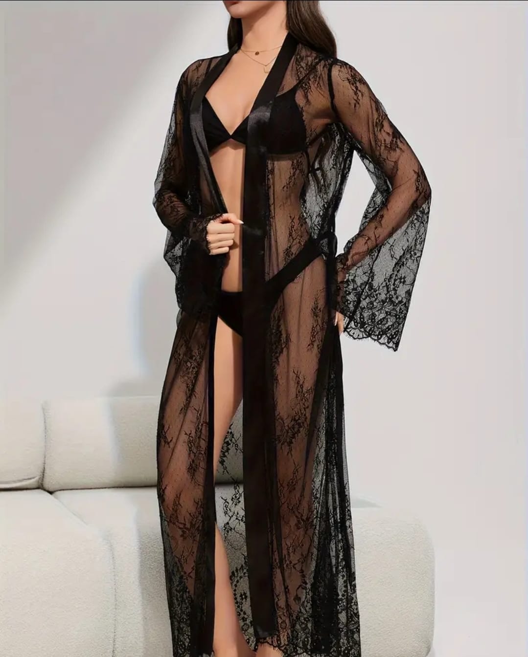 Midnight Veil Dantel Sabahlık