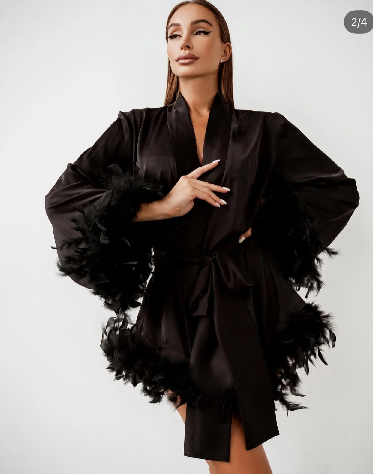 PLUMA – Tüylü Saten Sabahlık