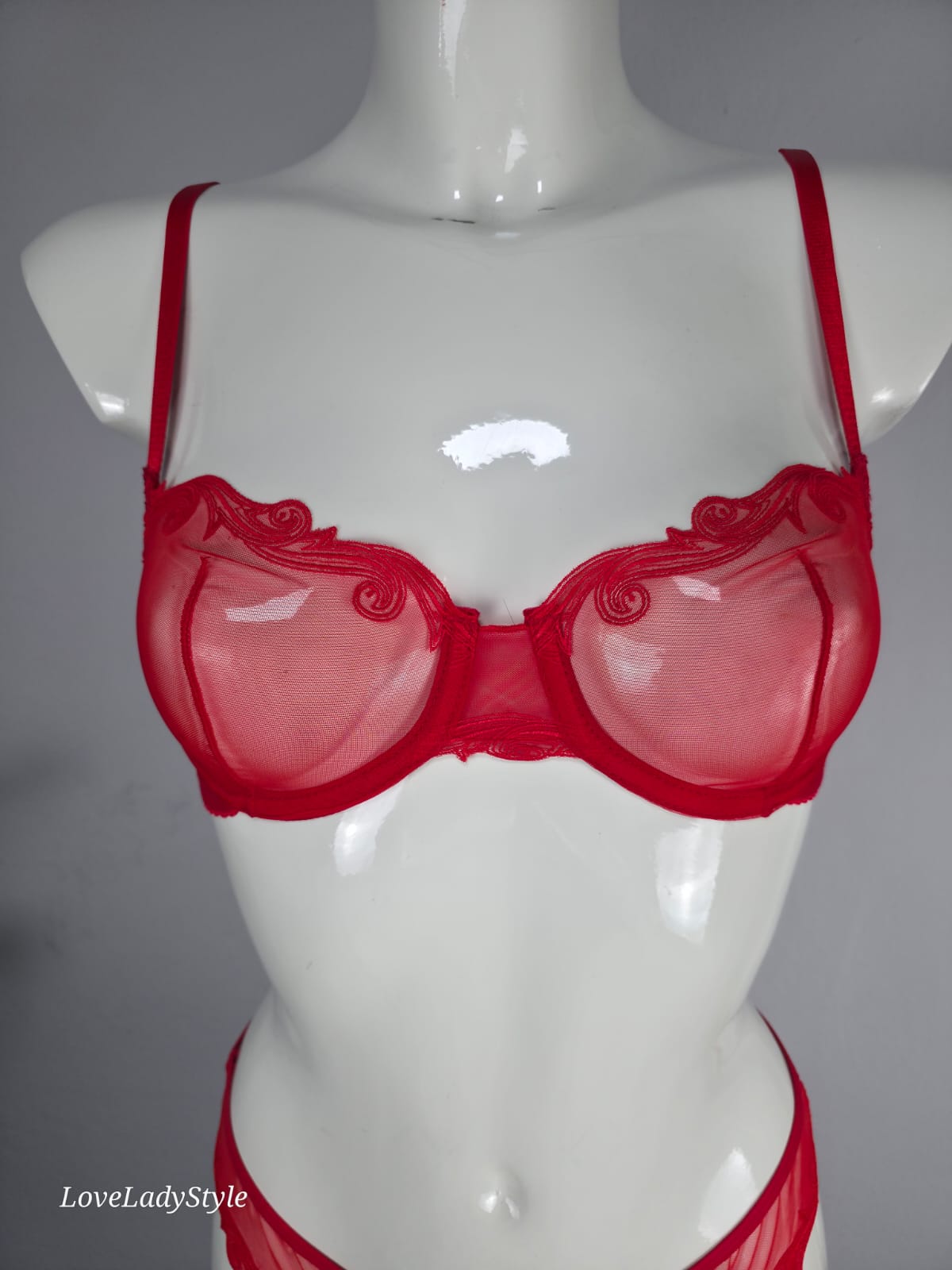 Arabesque – Nakışlı Tül Balconette Sütyen & Külot Takımı