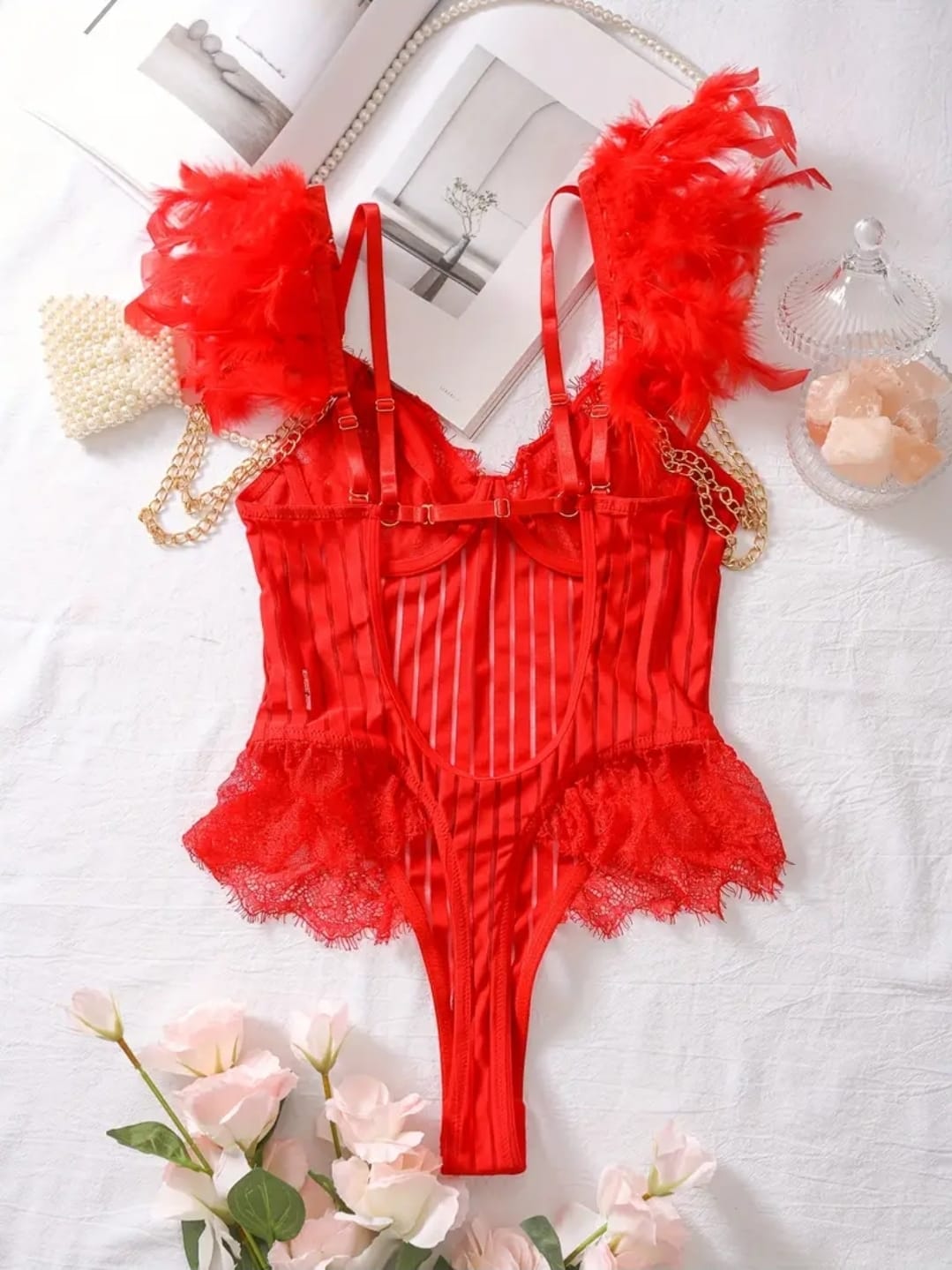 Angel Whisper Dantel Body Suit   