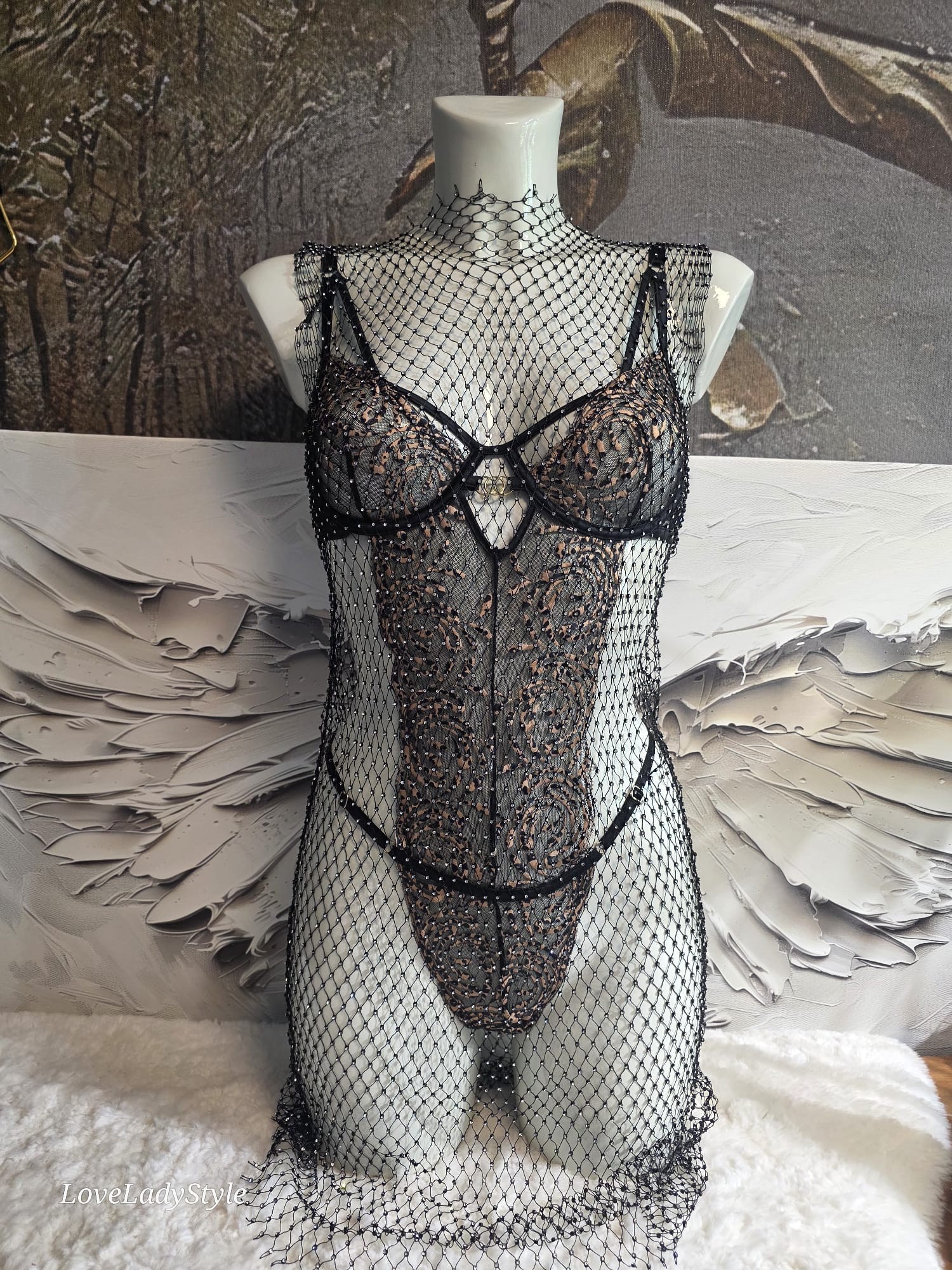 Crystal Net Glow Elbise- MAZ001