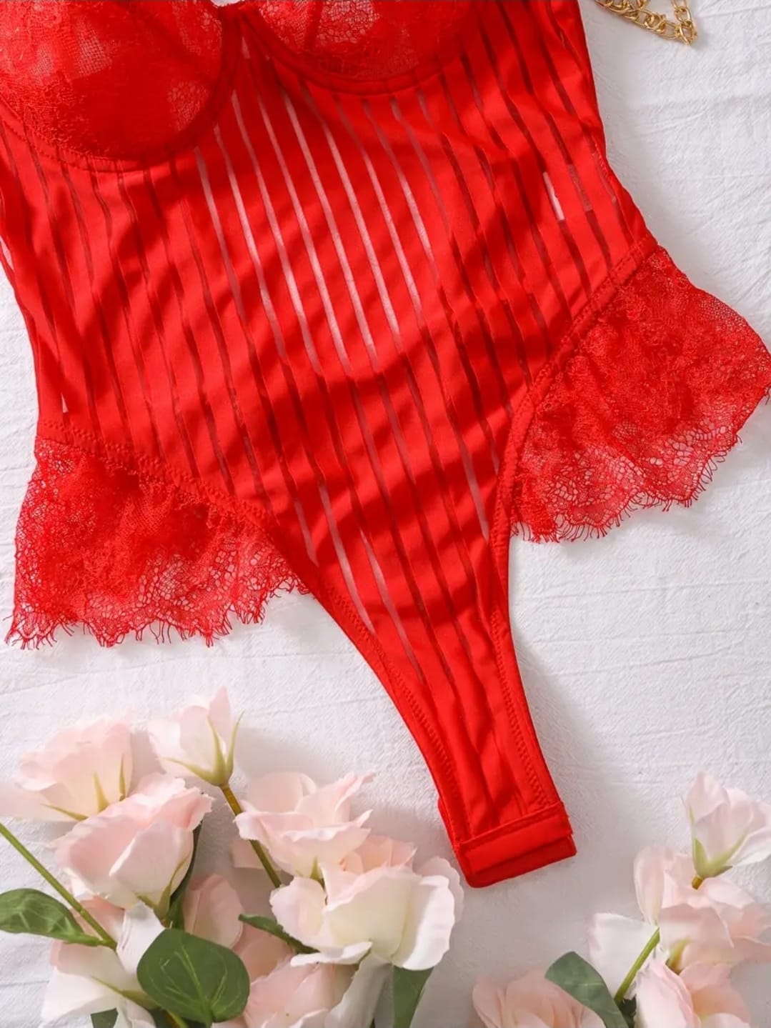 Angel Whisper Dantel Body Suit   