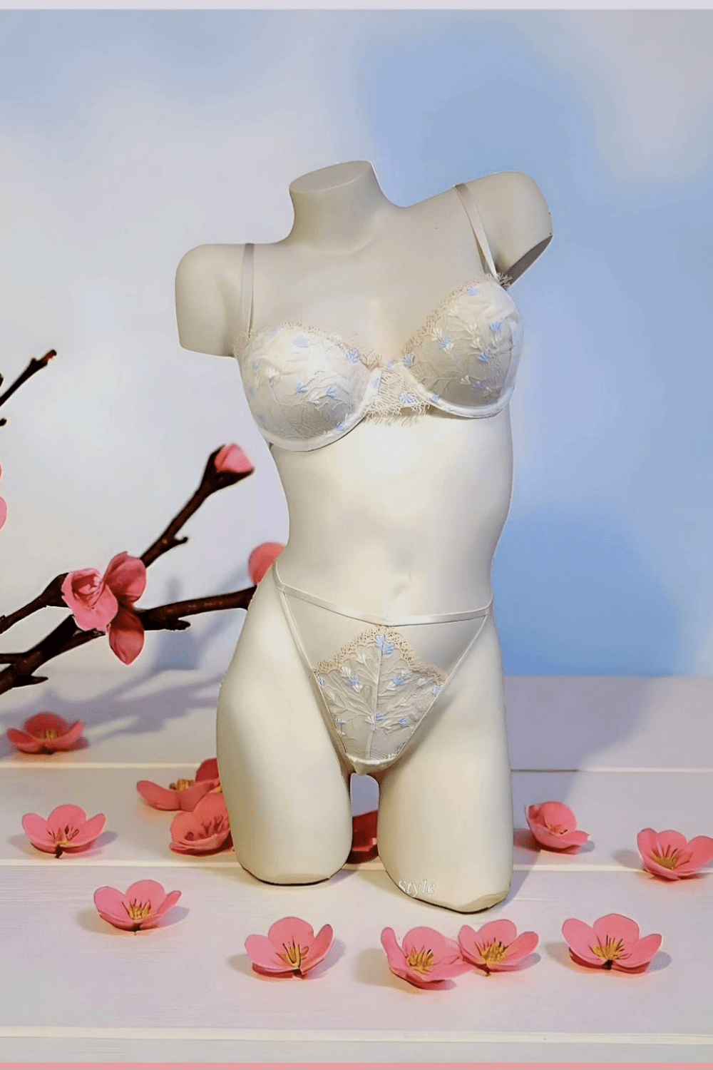 Blossom Çiçek Nakışlı Romantik İç Çamaşırı Seti    