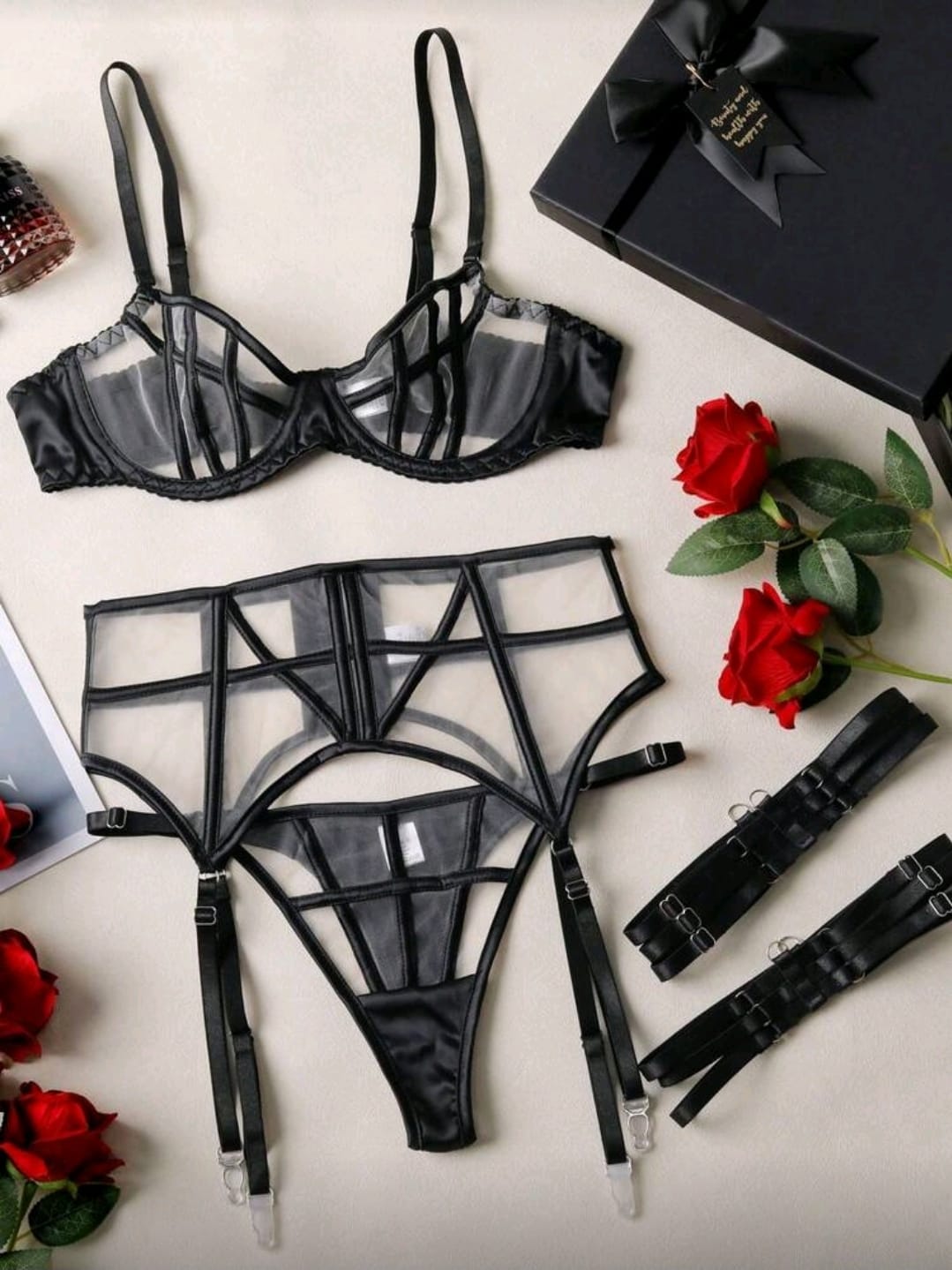 Eclipse Cage – Şerit Detaylı Jartiyer Set