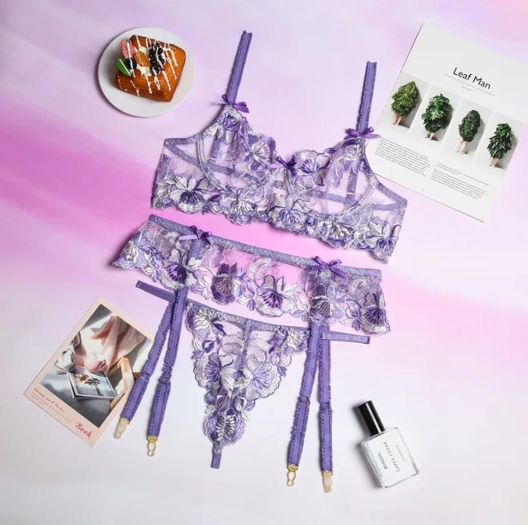 Lavendra Lila Jartiyer Set     - LOVEİDA3082