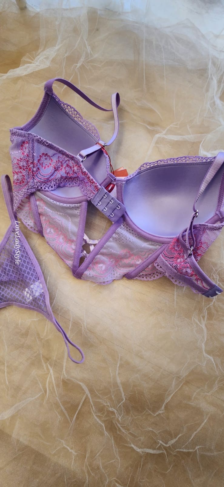 Violet  Bustiyer ve Pantolon Takım Lila  C Cup  (GLP-32106)