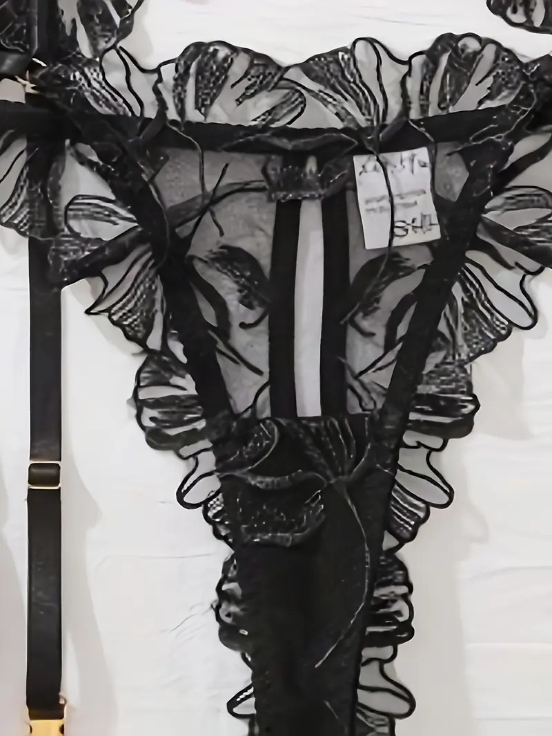 Black Allure Dantel Jartiyer Takımı 3'lü Set -İLOVE4359
