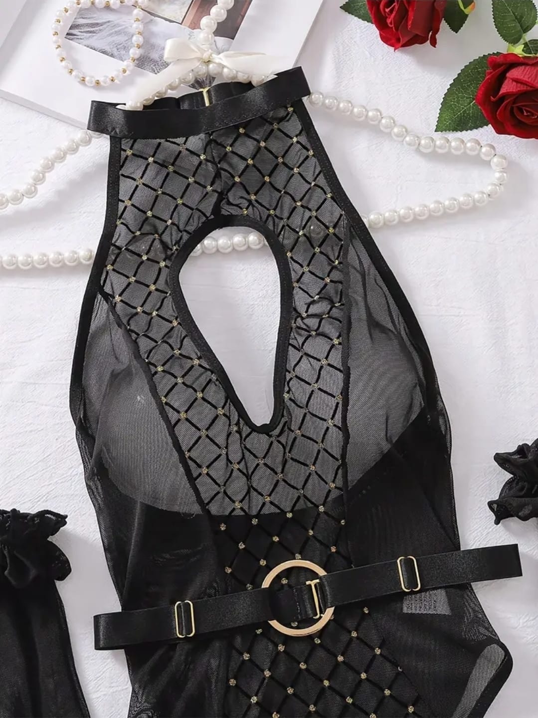 Velara – Siyah Taş Detaylı Transparan Body