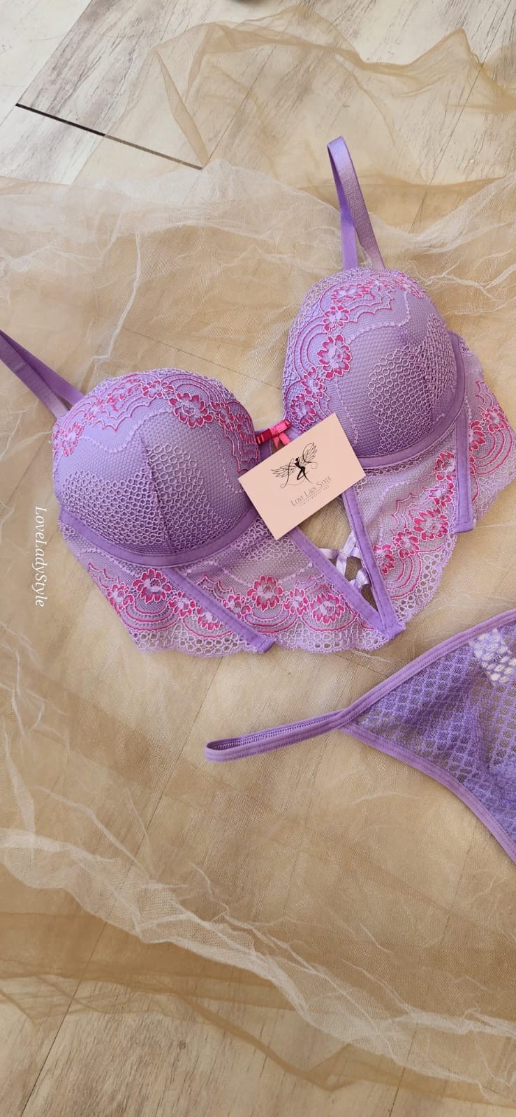 Violet  Bustiyer ve Pantolon Takım Lila  C Cup  (GLP-32106)