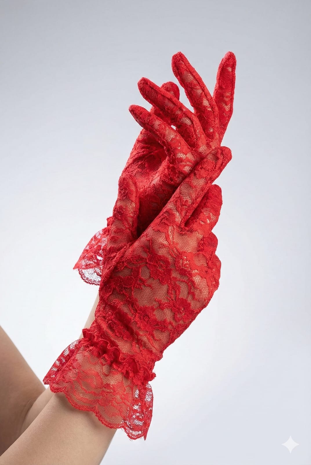 Venera Dantel Eldiven - Kırmızı