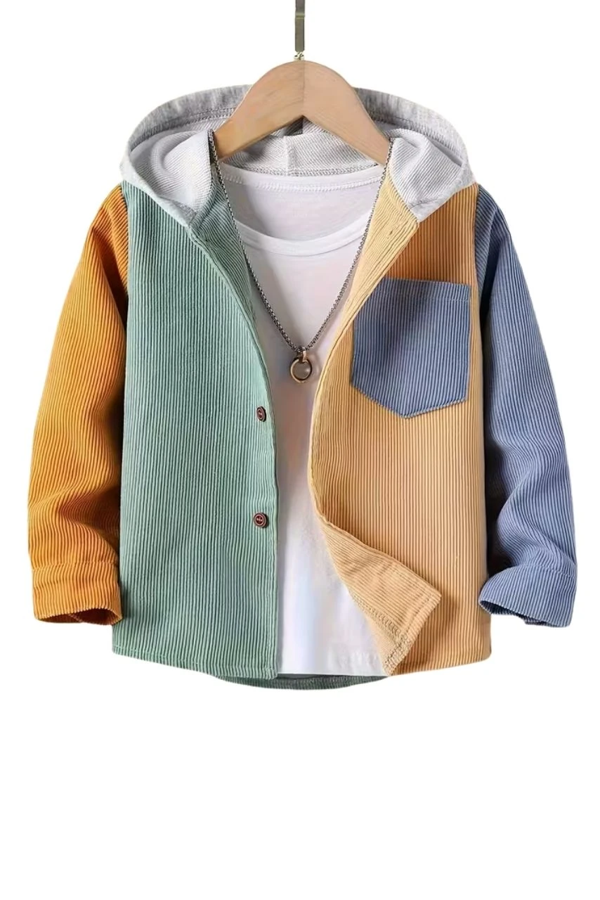  Kadife Kapüşonlu Ceket Renkli