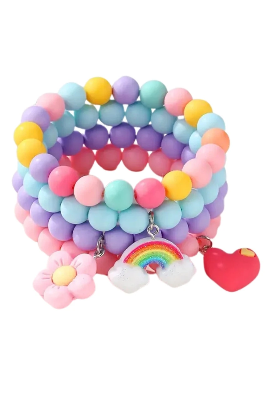 Sevimli Gökkuşağı/Kalp/Çiçek Desenli Bileklik