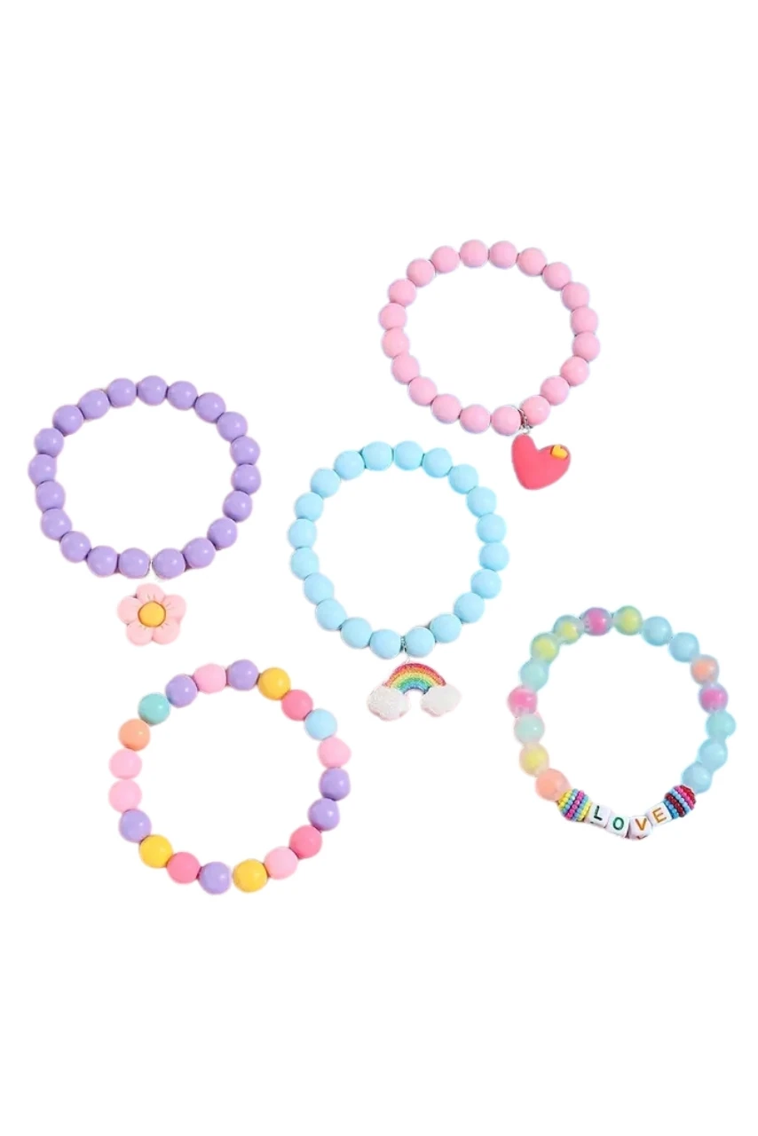 Sevimli Gökkuşağı/Kalp/Çiçek Desenli Bileklik