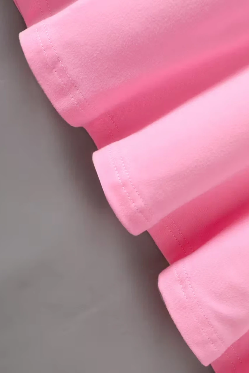 Pembe Kalp Baskılı Elbise