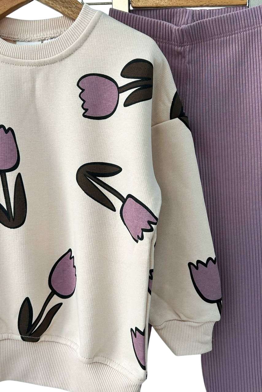 Lale Desenli İkili Takım