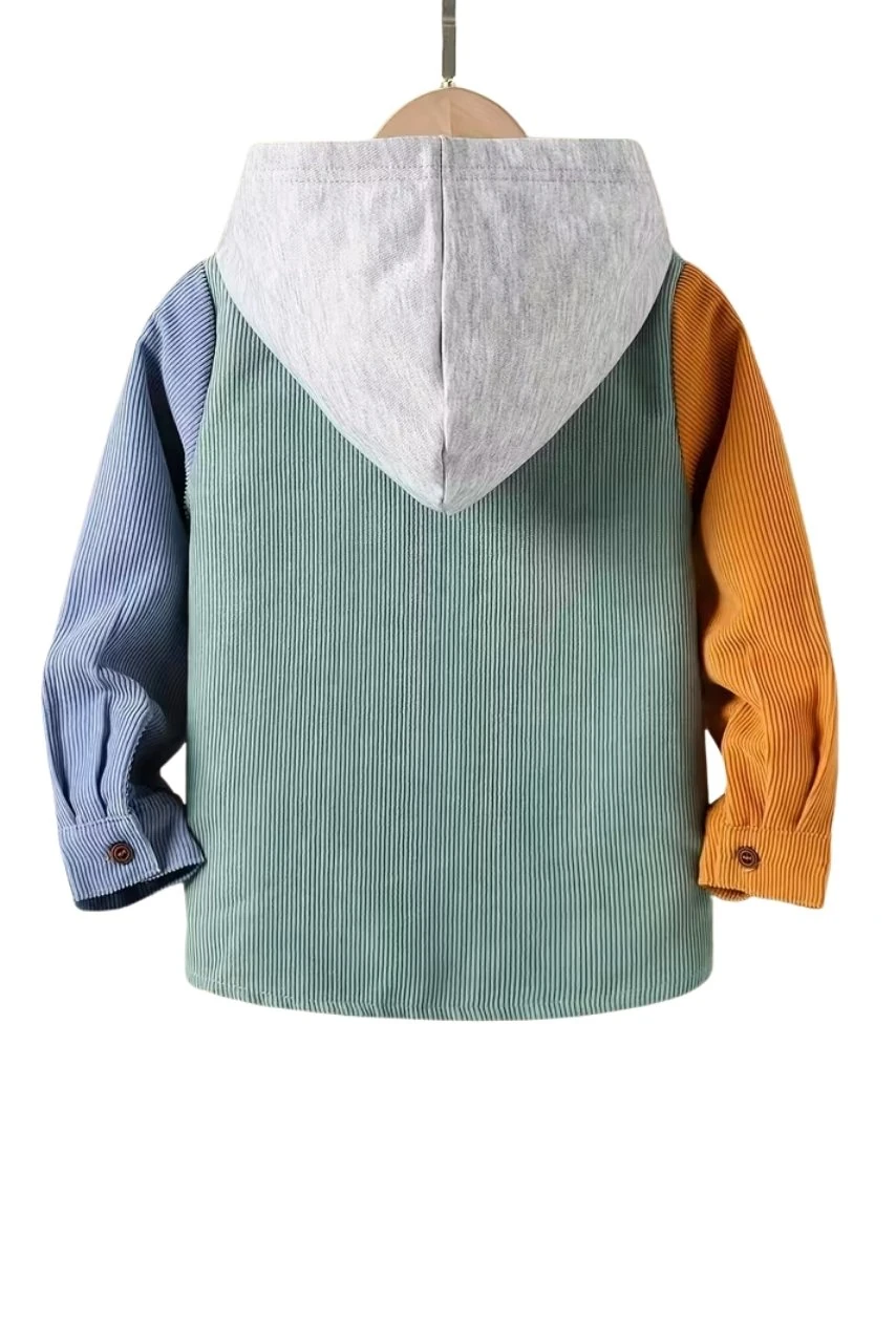  Kadife Kapüşonlu Ceket Renkli