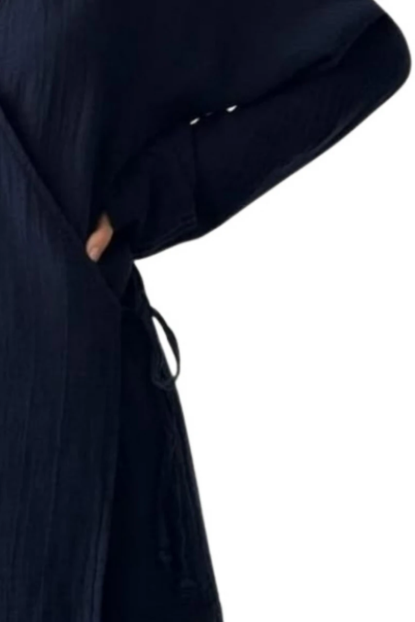 Yandan Bağlamalı İnce Hırka Lacivert