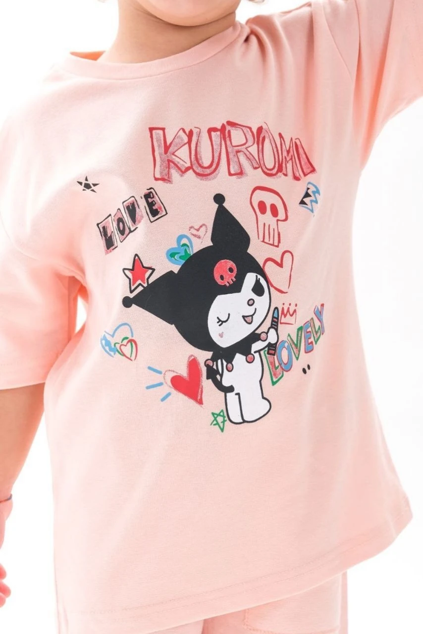 Kuromi Love Pantolon Tişört İkili Takım