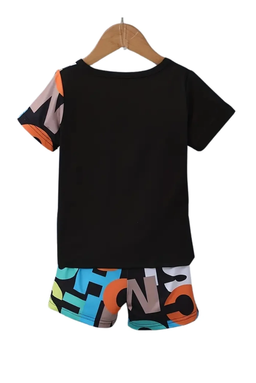 Desenli Şort Tişört Takım