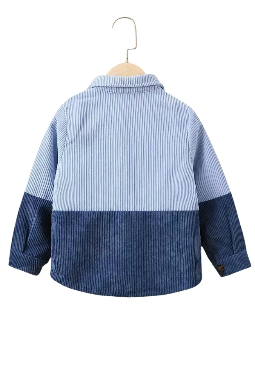  Kadife Kapüşonlu Ceket Mavi Gradyan