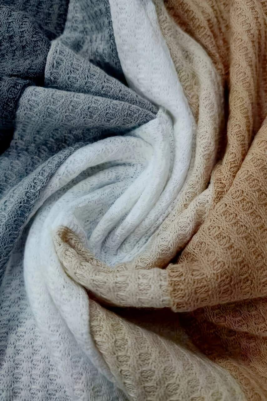 Örgü Patchwork Günlük V-Yaka Kolsuz Üst