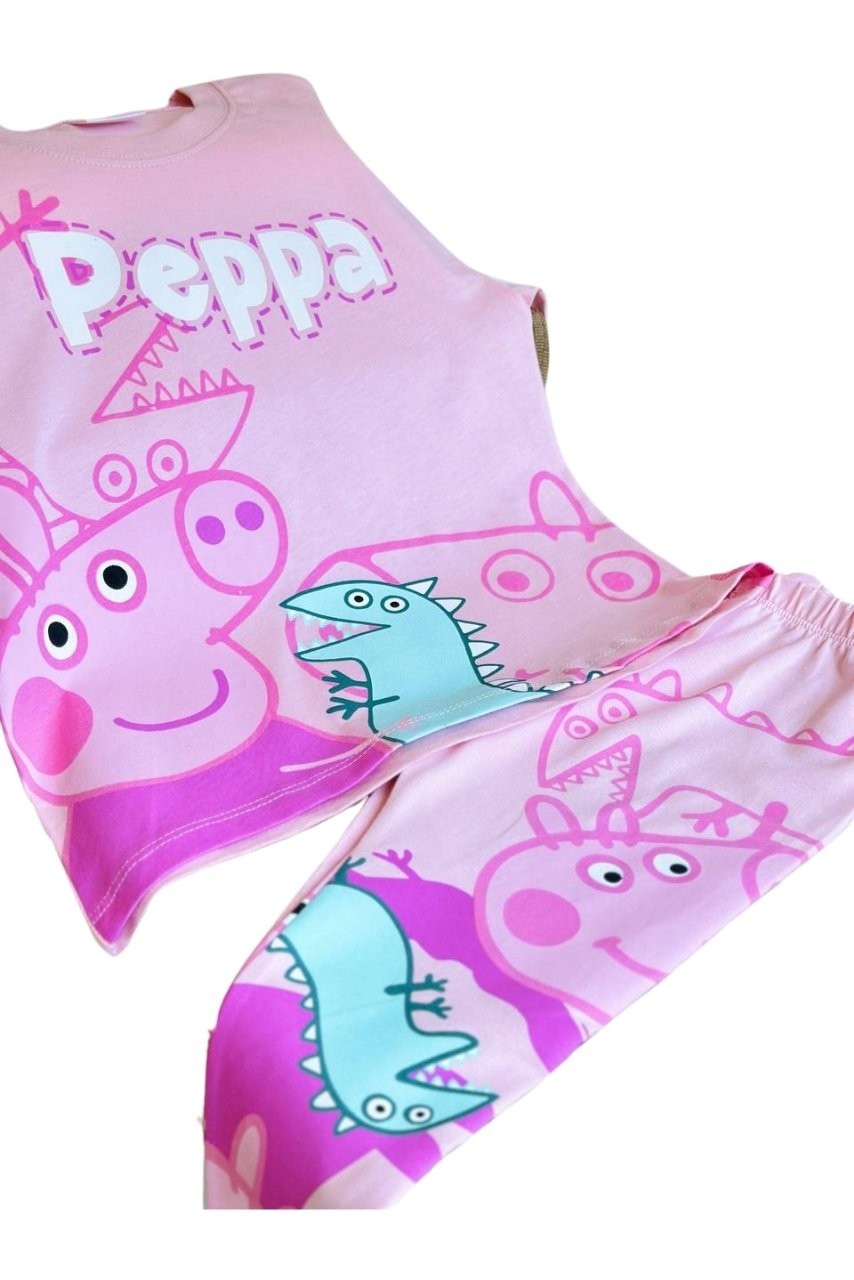 Peppa Çift Taraflı Tayt Tişört İkili Takım