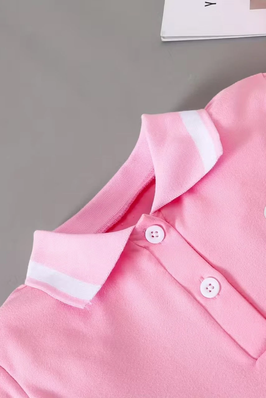 Pembe Kalp Baskılı Elbise