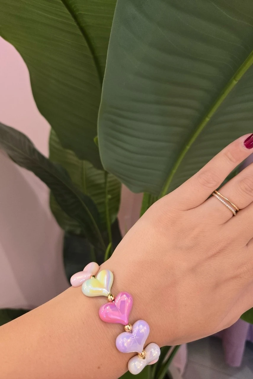 Parlak Kalp Taşlı Bileklik