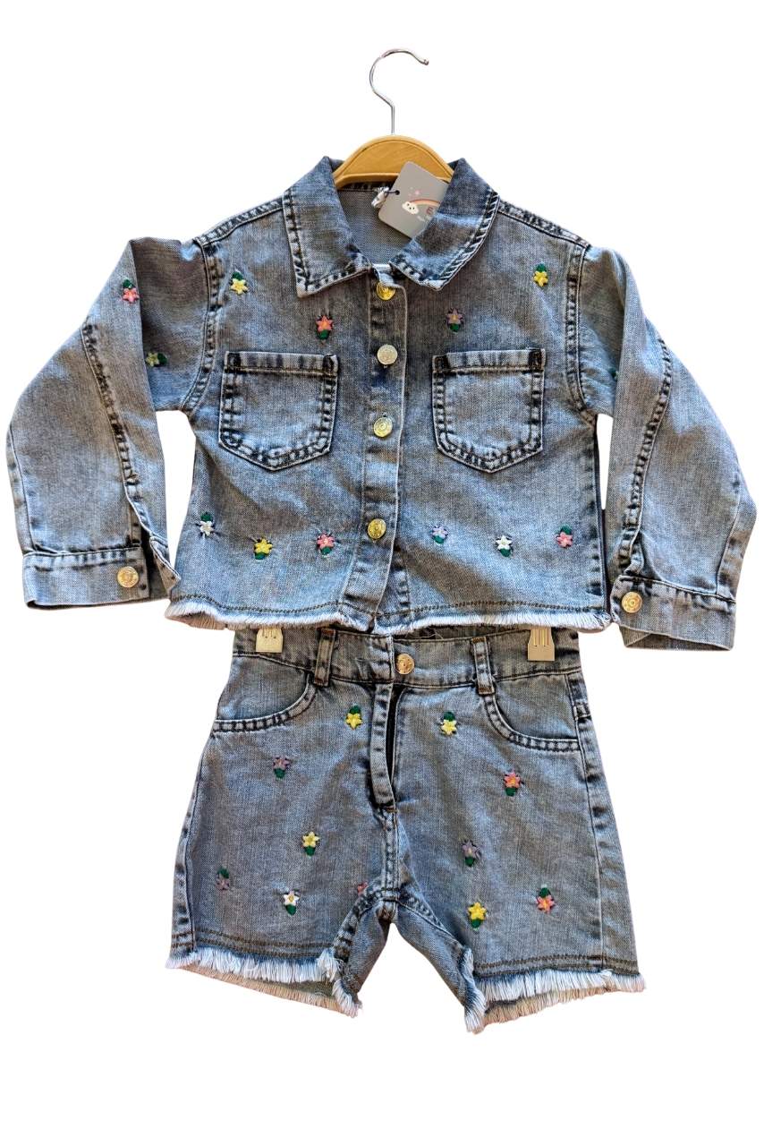 Kot Ceket Şort İkili Takım