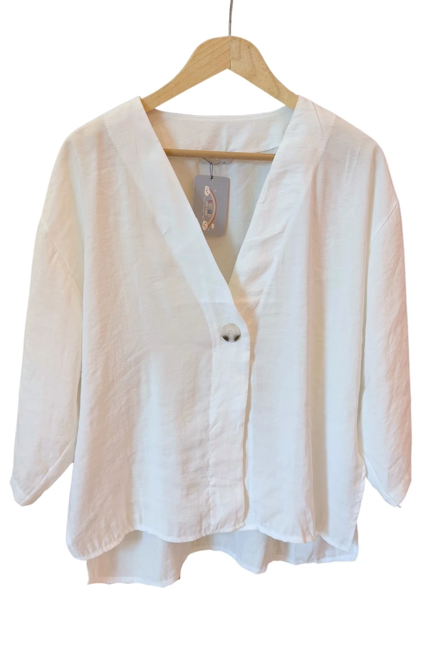 Yarasa Kol Bluz Beyaz