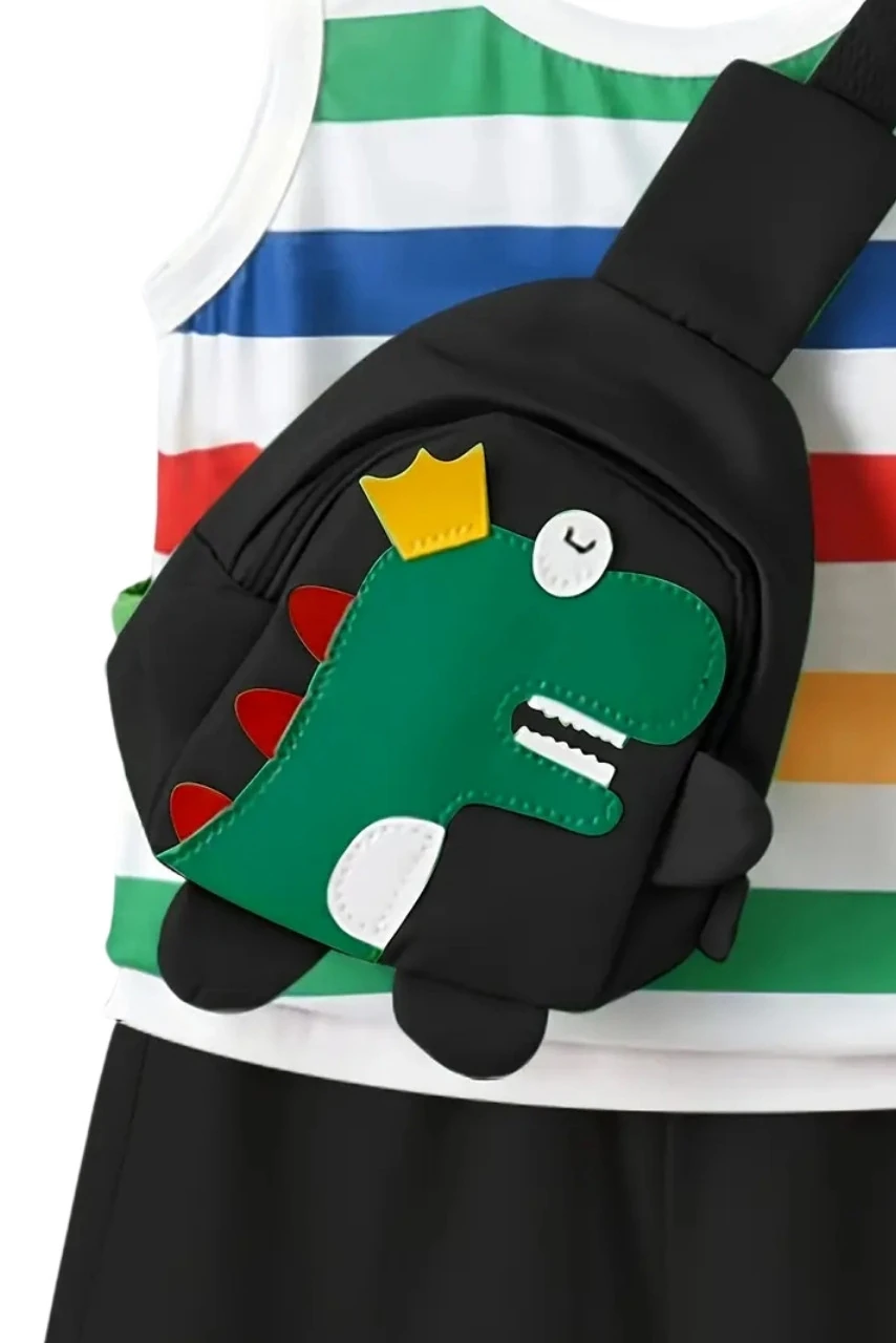 Çizgili Atlet Şort Takımı ve Sırt Çantası