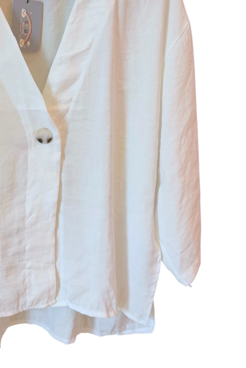 Yarasa Kol Bluz Beyaz