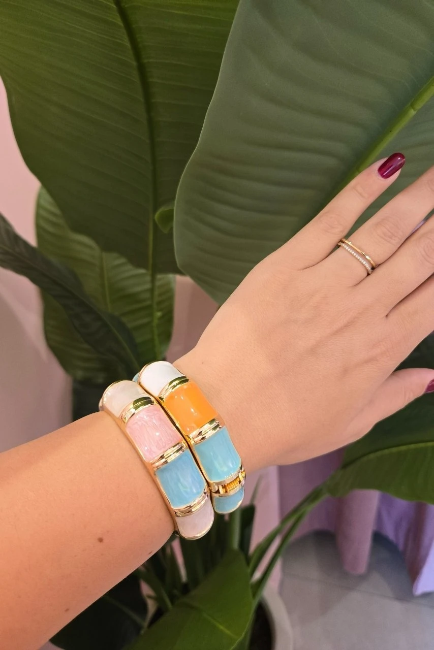 Oval Taşlı Metal Bileklik