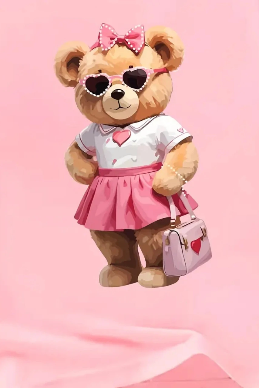 Sevimli Ayı Desenli Tişört