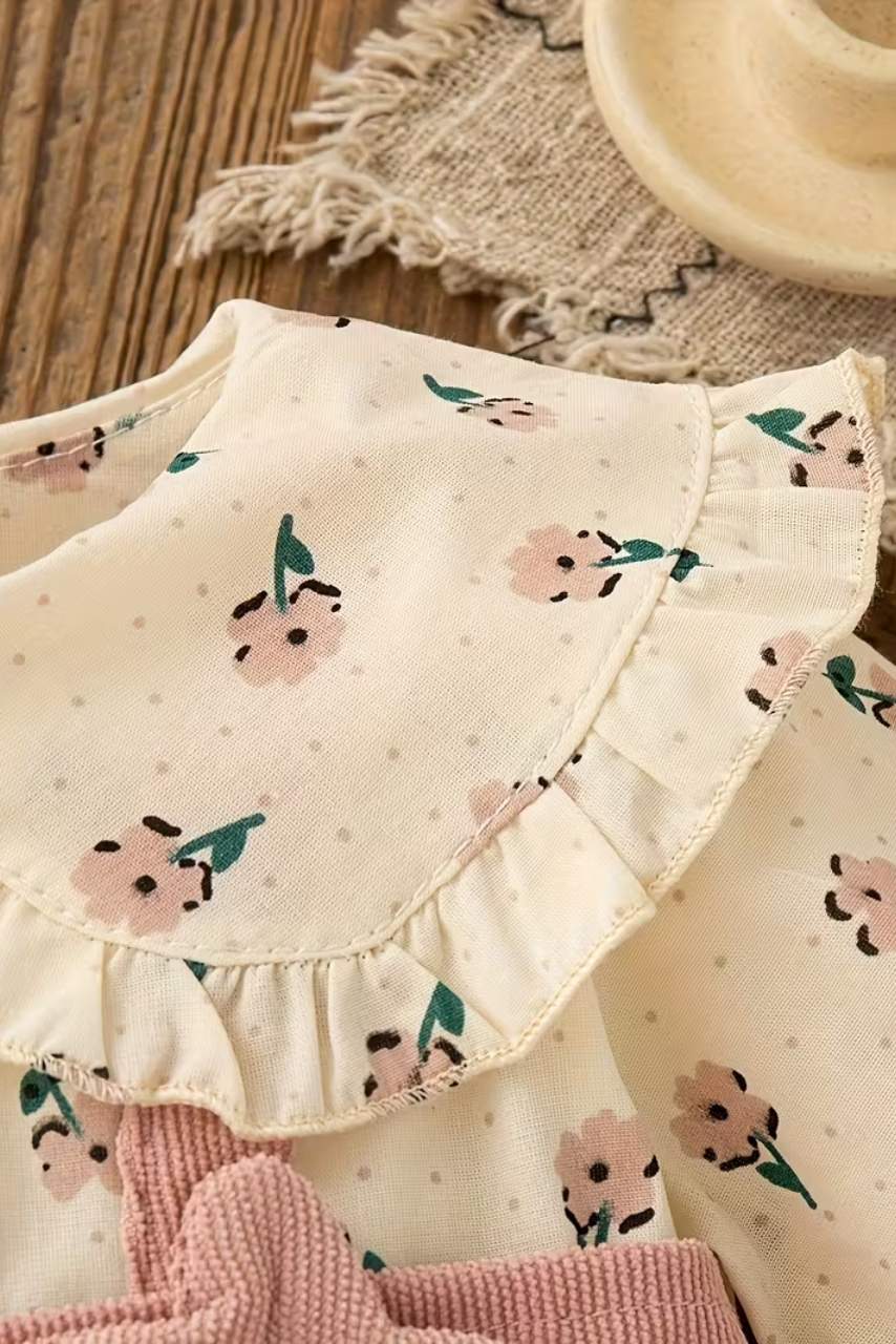 Küçük Çiçek Desenli Prenses Tarzı Elbise