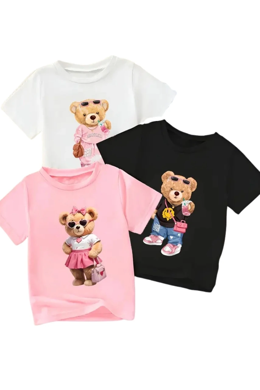 Sevimli Ayı Desenli Tişört