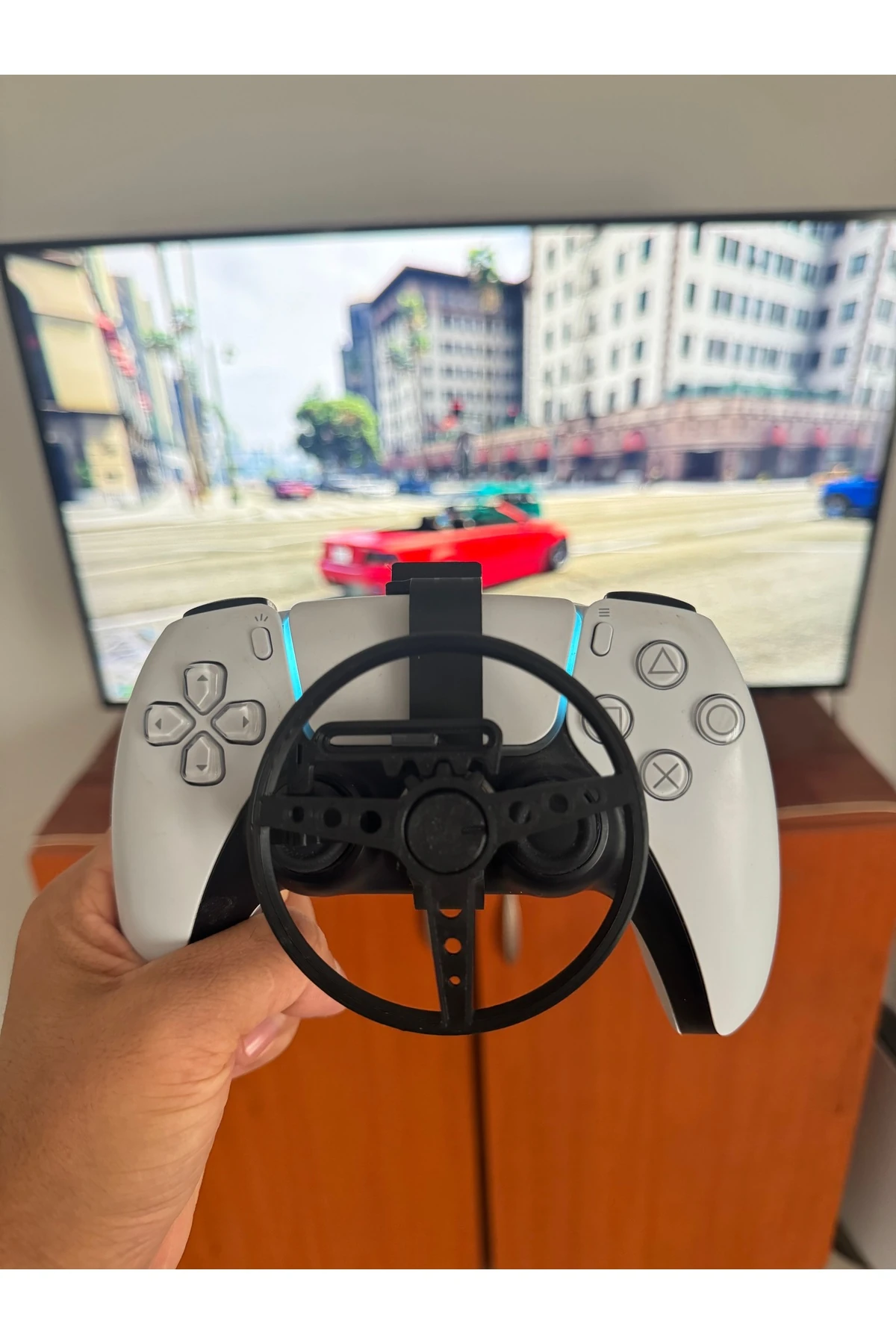 3D Playstation 5 Oyun Direksiyonu - Ps 5 Dualsense Mini Oyun Direksiyonu - Siyah