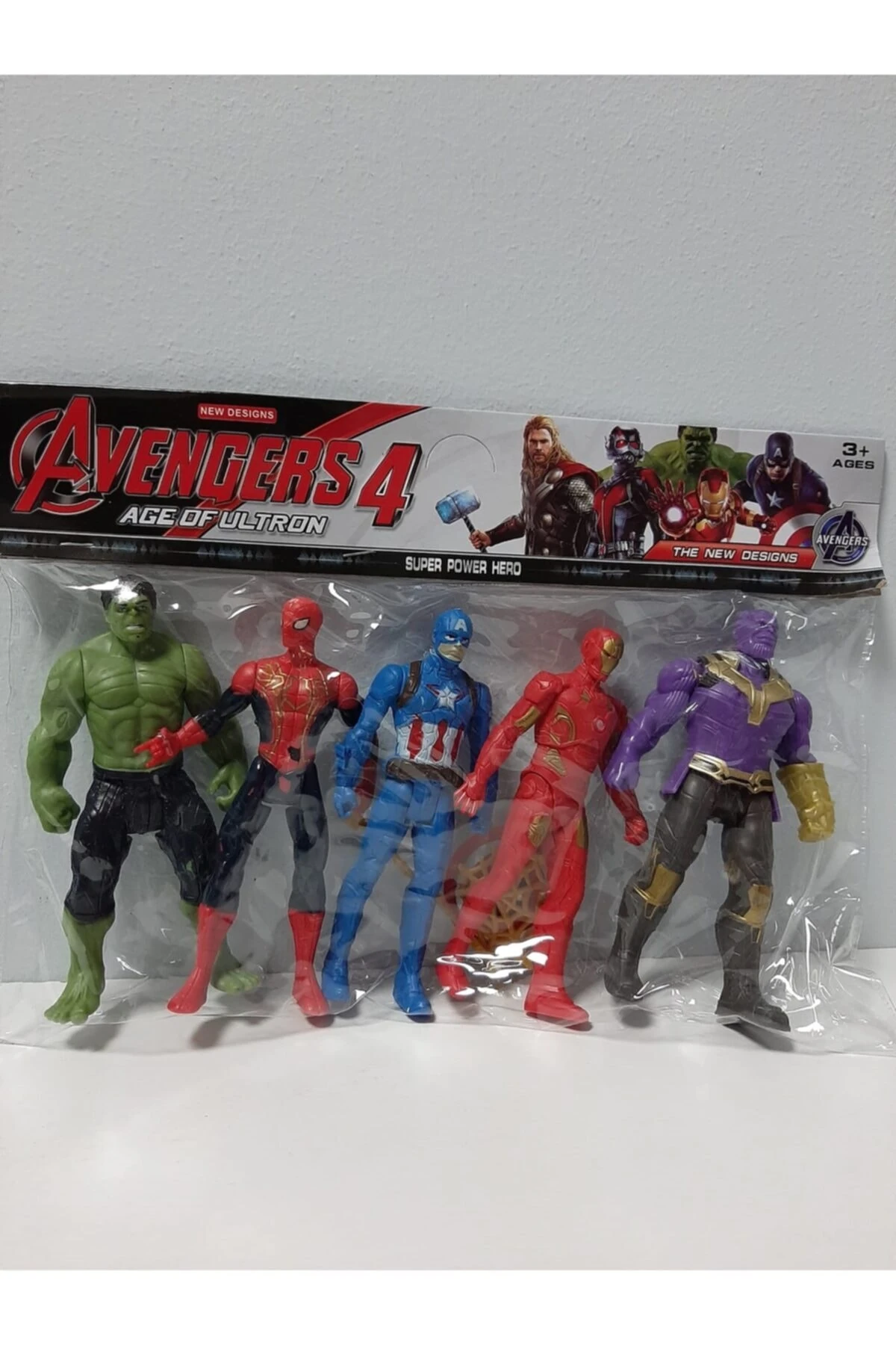 AVENGERS 5'li Hulk - Spider-man - Captain America - Iron-man - Thanos Figürlü Yenilmezler Oyun Seti